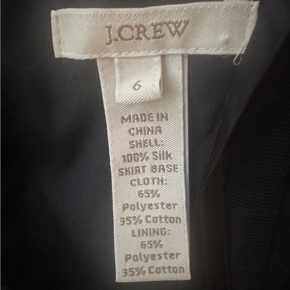J. Crew•strapless silk mini dress•women’s 6•black/gray floral•peplum/ruffle - Picture 4 of 14